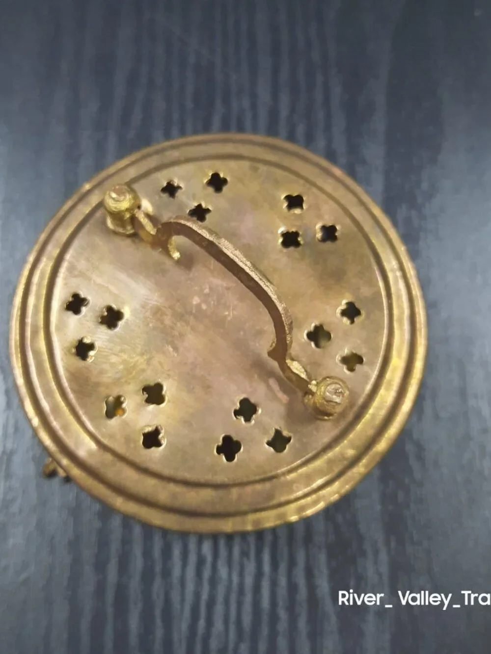 Vintage Brass Cricket Cage Keeper Pierced Clover Cutouts Hand Made Trinket Box